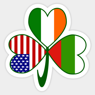 Bulgaria Ireland USA Shamrock Flags Sticker